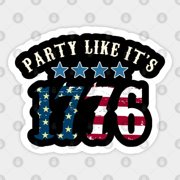 Party Like It's 1776 Funny 4th of july Sticker by White Martian